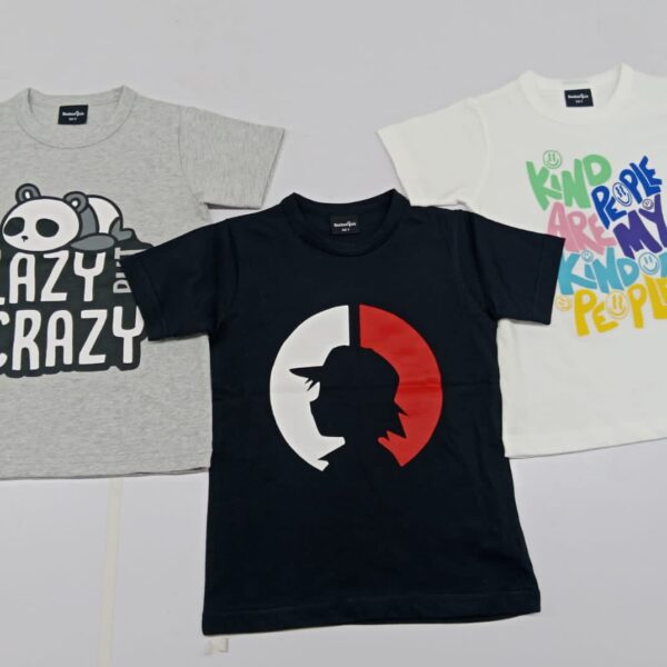 3-Pack Kids Graphic T-Shirt Set – Panda, Silhouette, and Kindness Vibes